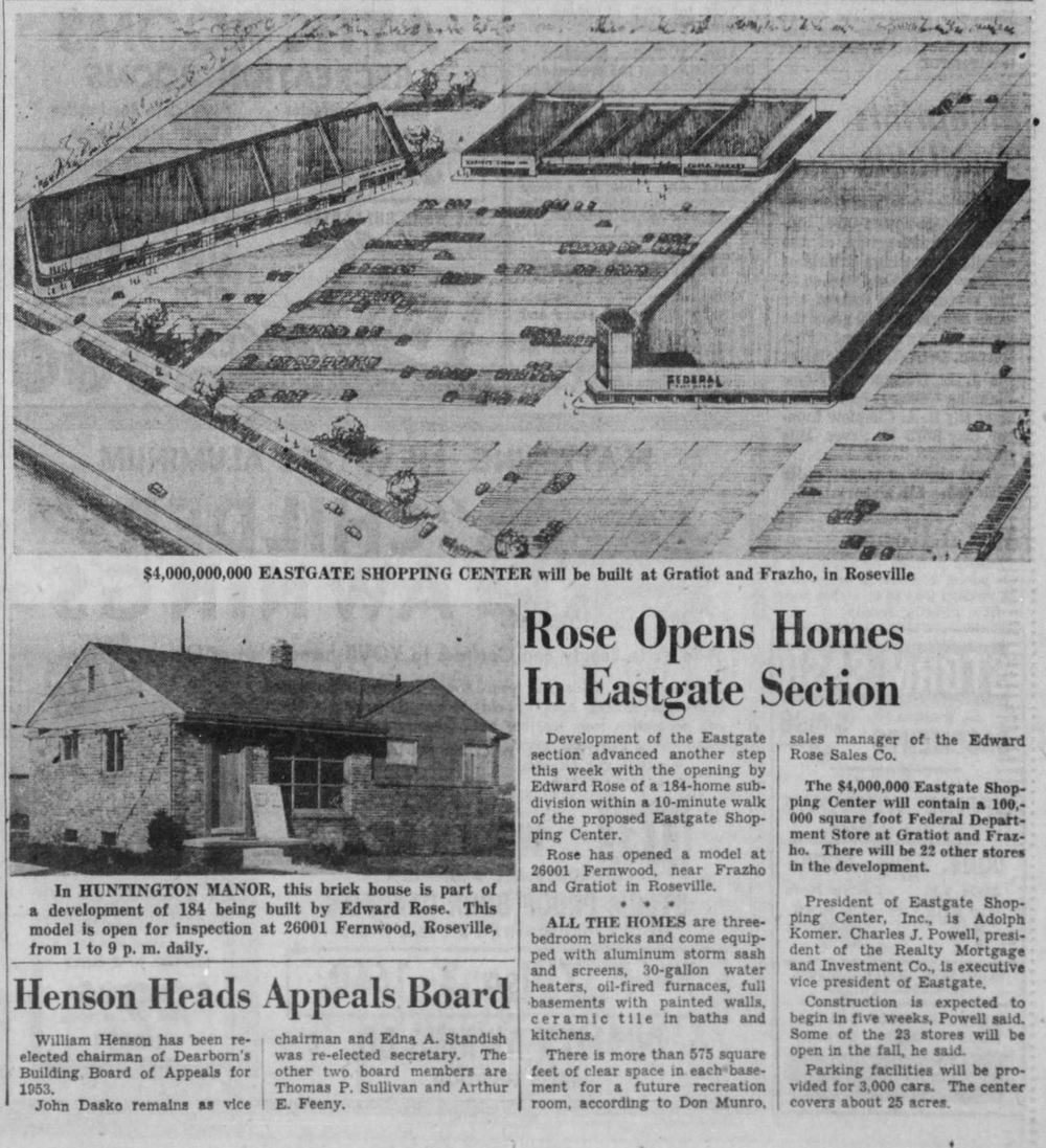 Eastgate Center - Jan 25 1953 Article On Opening